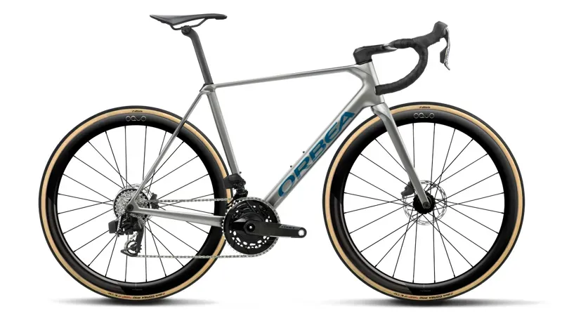 Orbea Orca M21e LTD PWR Road Bike in Spark Silver - Titan Grey