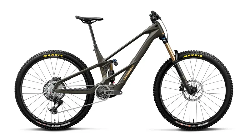 Orbea Wild LT M-Team RS eMountain Bike in Magic Gold CView - Titan Gold