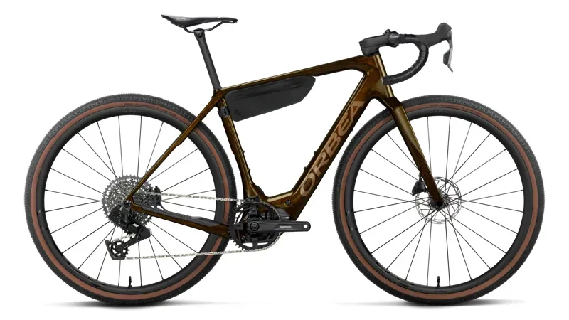 Orbea Denna M31e Gravel eBike in Caramel Carbon View - Golden Sand