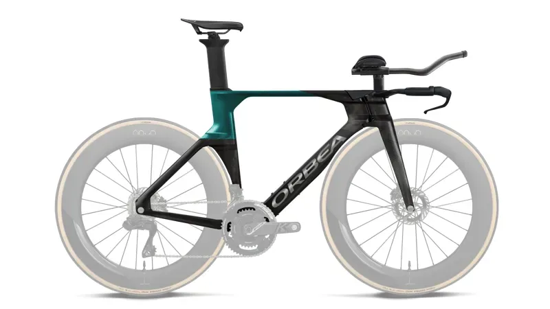Orbea Ordu OMX Triathlon Frame in Diamond Carbon View - Evasion Green